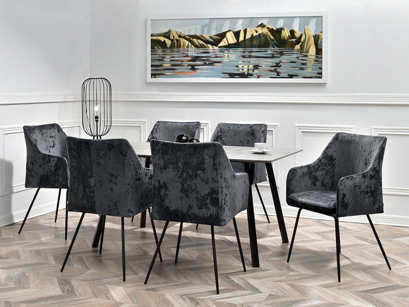 Jedálenská stolička Duplica (grafitová + čierna)