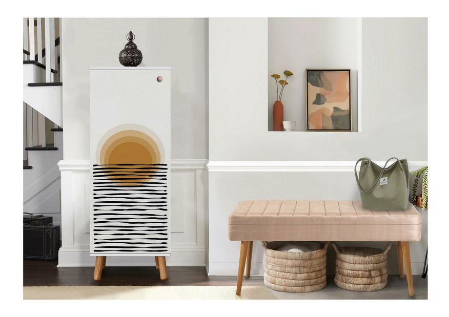 Előszoba bútor Beside 43 (fehér + kő) 