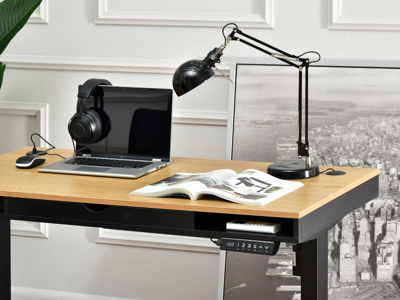 Masă PC Osto 120 (stejar negru + negru)