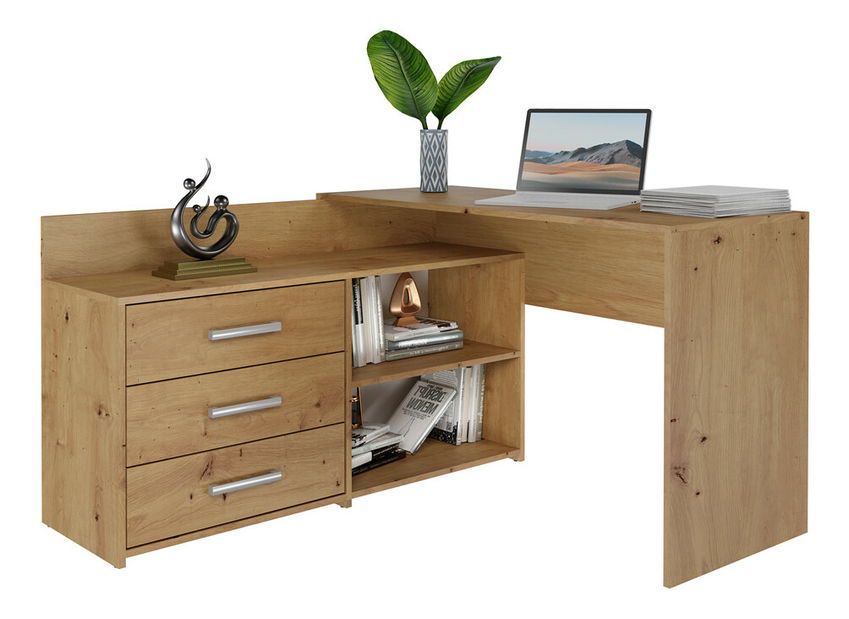 Rohový pc stolík Debio 1 (dub artisan)