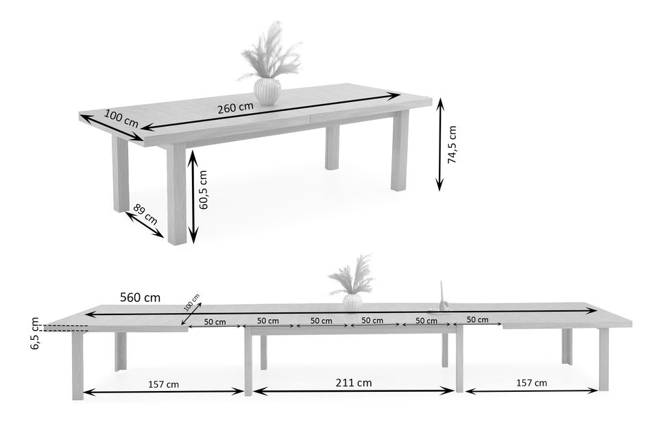 Masă sufragerie Conflictos (stejar)