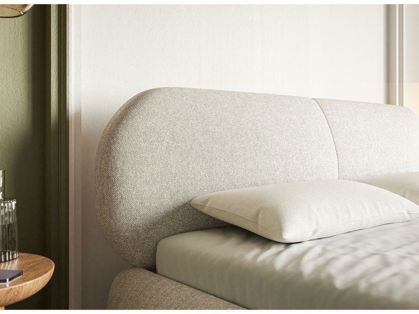 Manželská posteľ 160 cm Octave 160 (s roštom) (s úl. priestorom) (svetlobéžová + zlatá)