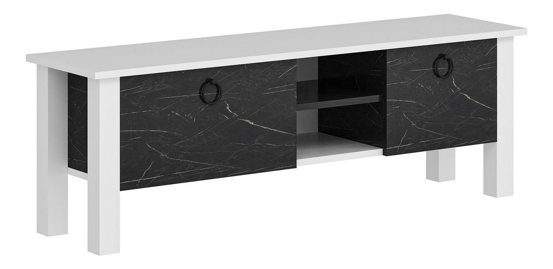 TV stolík/skrinka Tuteku 1 (biela + čierna) 