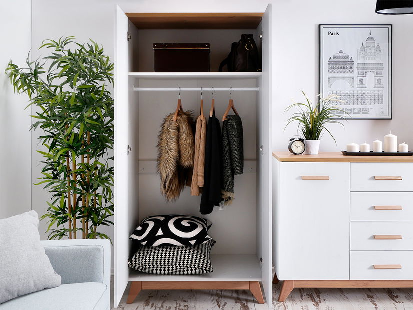 Šatníková skriňa Balones BG01 (biela + dub)