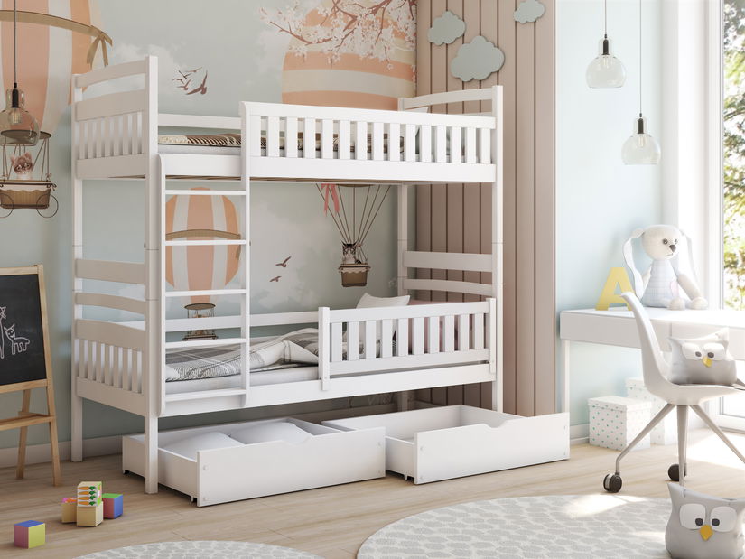 Detská posteľ 90 x 200 cm Irwin (s roštom a úl. priestorom) (biela)