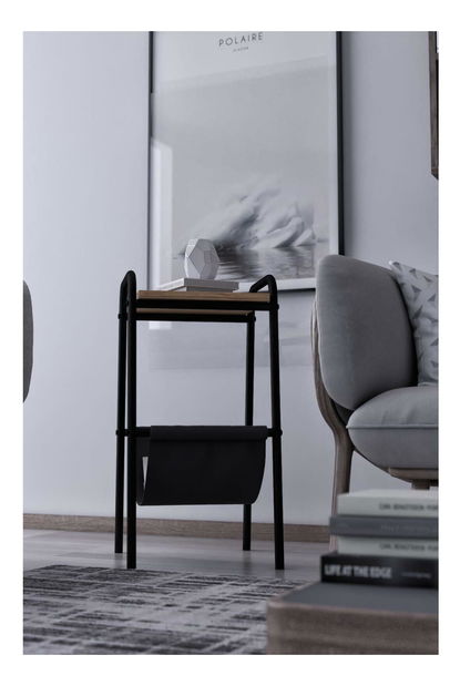 Măsuță laterală Leloku (negru + pin atlantic)