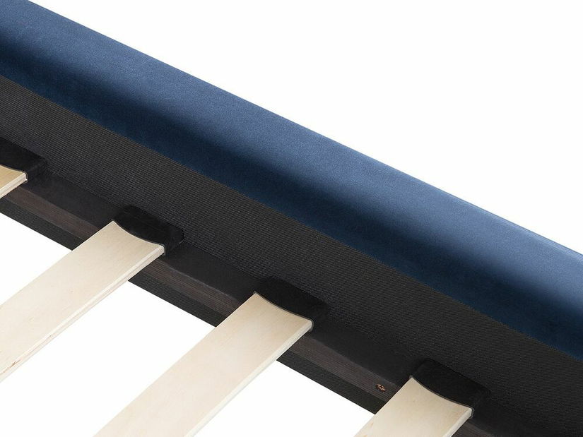 Manželská posteľ 180 cm MASALA (textil) (modrá) (s roštom)