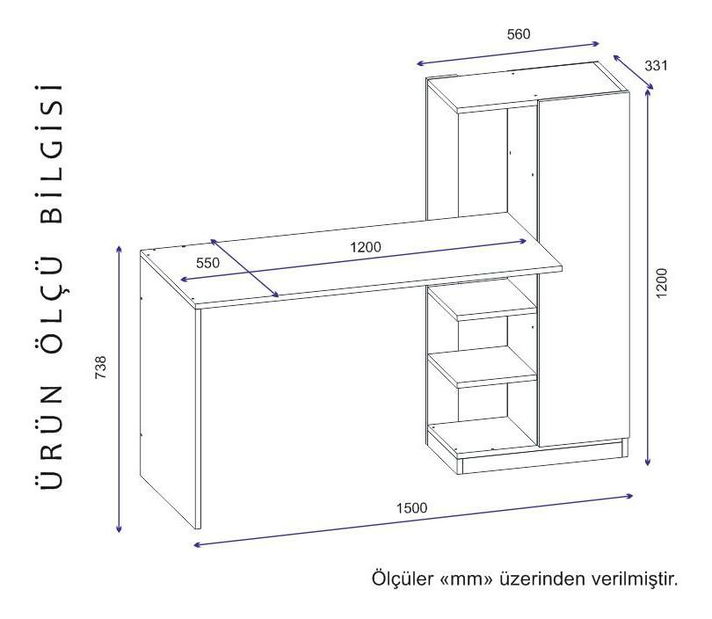 Masă PC Pimasi (alb) 
