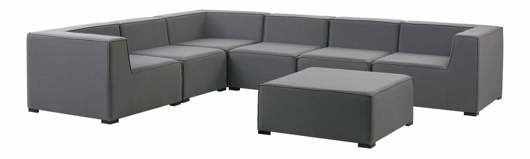 Rohová záhradná pohovka Ailin (sivá) (P)