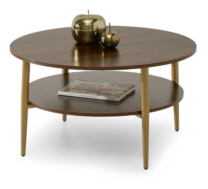 Stolić za kavu Randolf Xl (orah + zlatna)