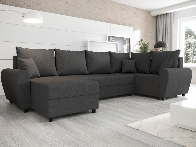 U alakú sarokkanapé Fleur Long (sötétszürke) (J)