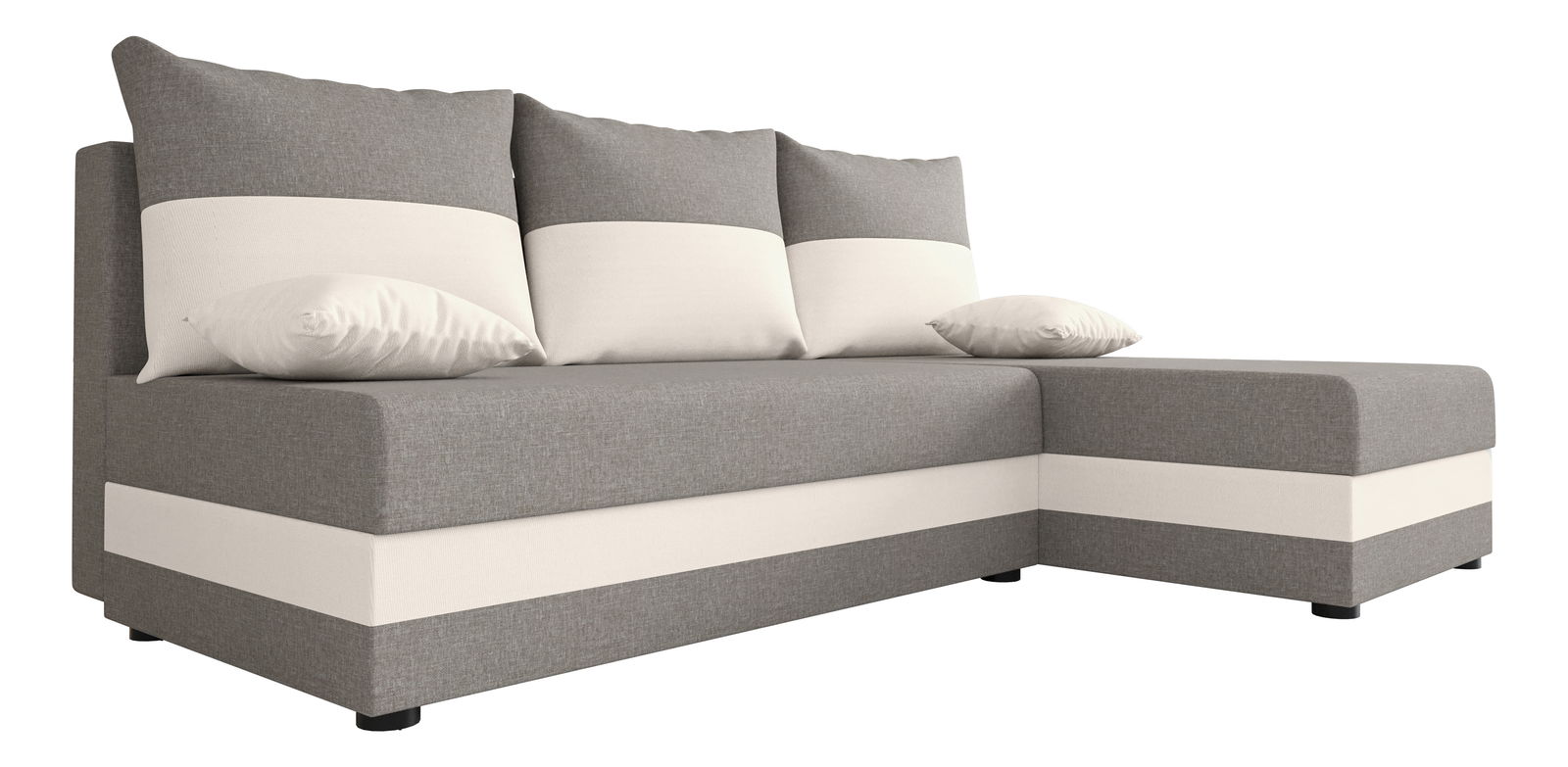 Sarok ülőgarnitúra Harmony L (világosszürke + fehér) (J)