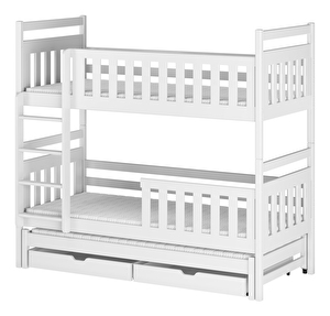 Dječji krevet 90 x 200 cm KRISTY (s podnicom i prostorom za odlaganje) (bijela)