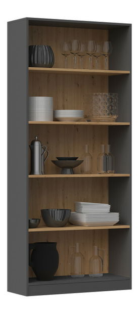 Regál Refarencios 4 (antracit + dub artisan)