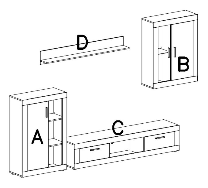 Obývacia stena Jean 01 (old style + matera)