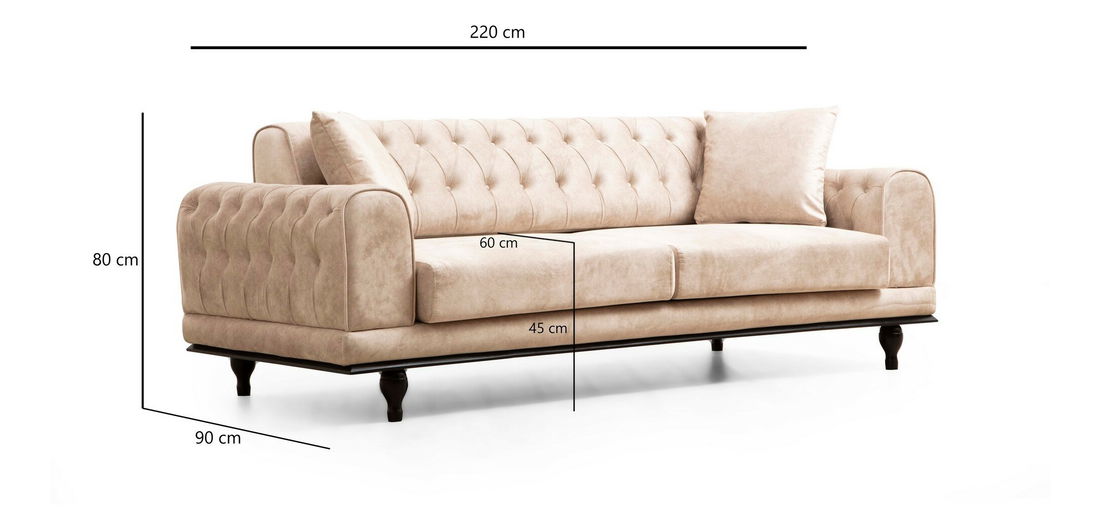 Háromszemélyes kanapé Alfredo (bézs)
