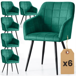 Set blagovaonskih stolica (6 kom.) Luksemburg (tamnozelena + crna)