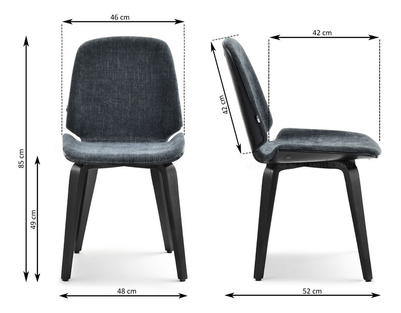 Szék szett (2 db.) Vincez (grafit + tölgy) *Kiárusítás