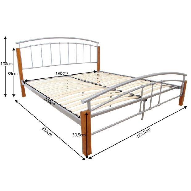 Manželská posteľ 180 cm Malbrua (s roštom)