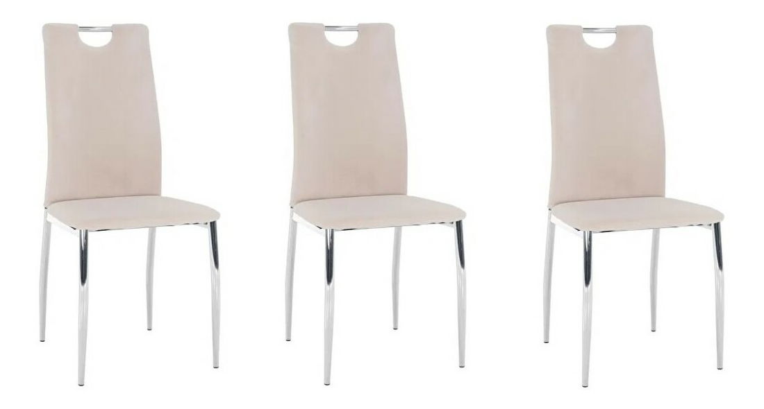 Set blagovaonskih stolica (3 kom.) Don Juan NEW (bež + krom) *rasprodaja