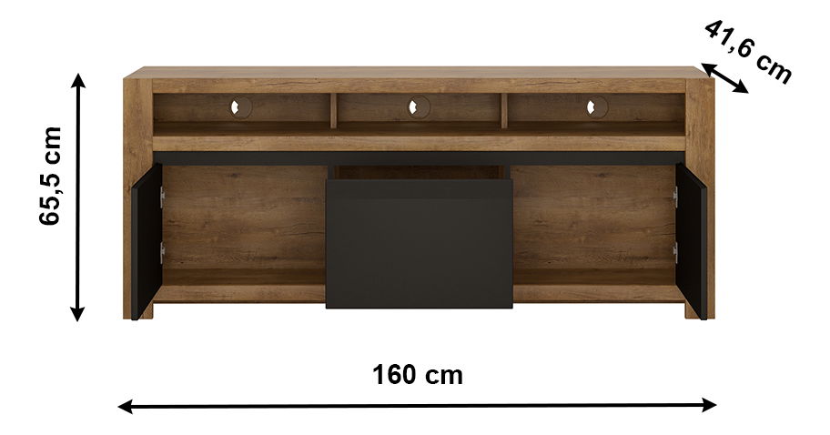 TV stolíć Lacetta HAVF01 (hrast lefkas s tamni + crna)