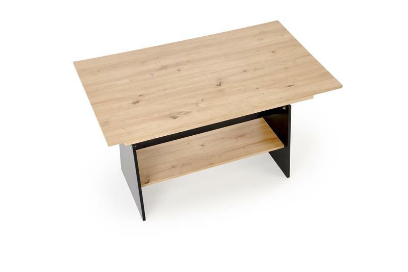 Bővíthető dohányzóasztal Erica (artisan tölgy + fekete)