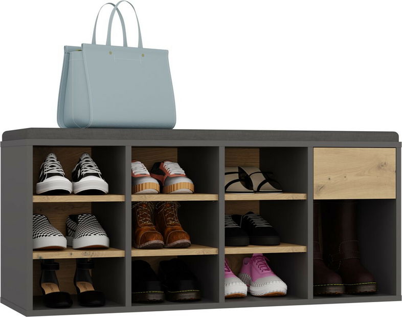 Cipőtároló Telos 1 (antracit + artisan tölgy)