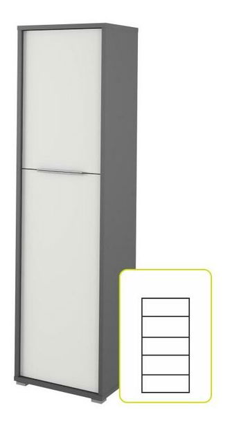 Ormar s policama Rumia TYP08 (grafit + bijela) 