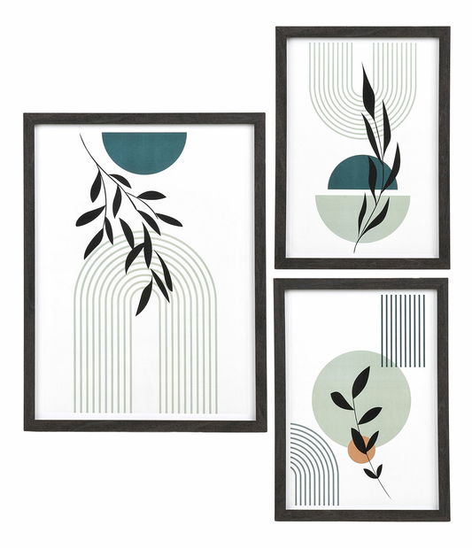 Set 3 ks obrazov Asiravia (čierna)