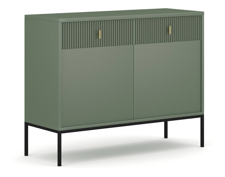 Comodă Magara 2D2S (verde fumuriu + negru)