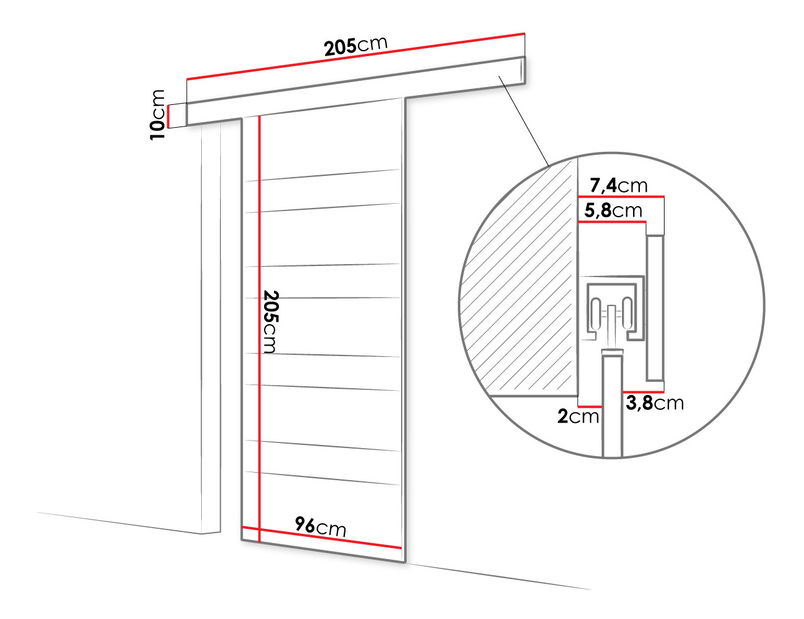 Uși glisant de interior Orenia V (alb + negru lacobel)