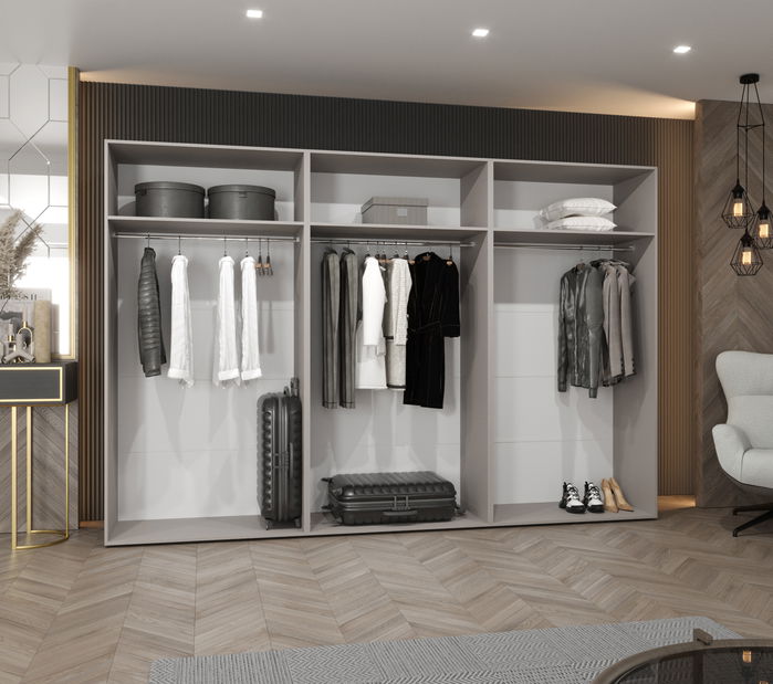 Šatníková skriňa Alaris 1 300 (čierna + kašmír)