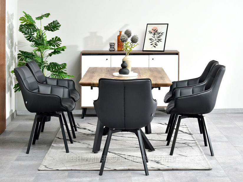 Scaun Aranbura (negru + crom)