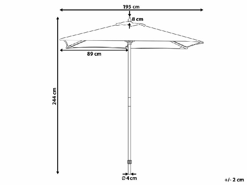 Záhradný slnečník 144 cm FLAME (drevo) (svetlobéžová)