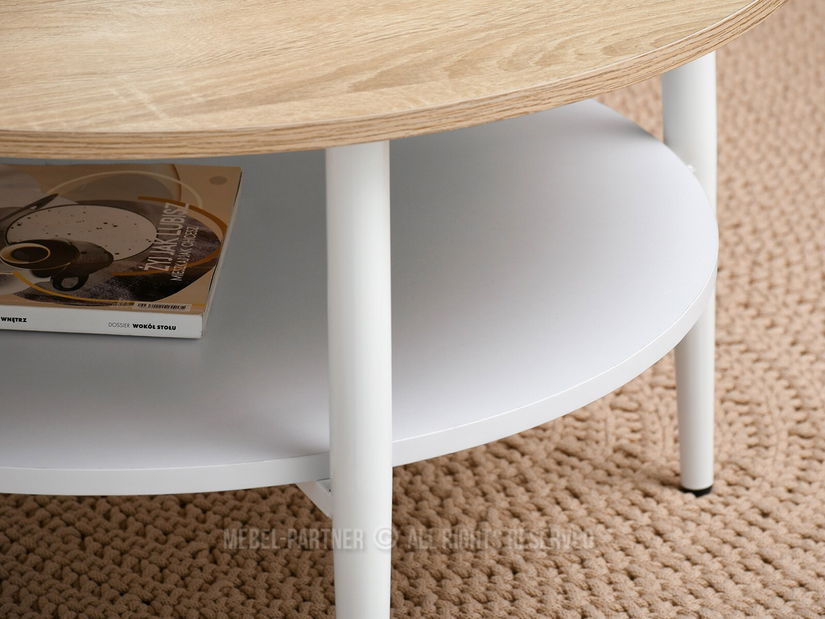 Stolić za kavu Randolf Xl (sonoma + bijela)