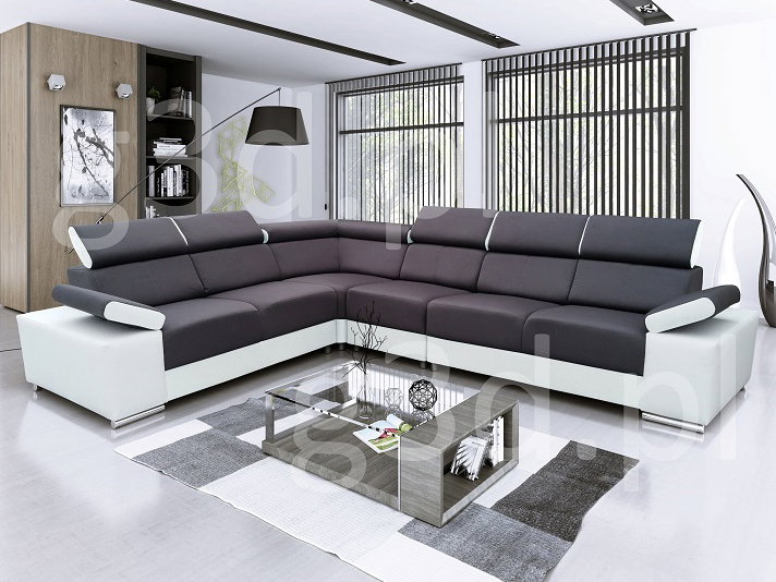 Rohová sedačka Marbela (sivá + biela) (P) *výpredaj