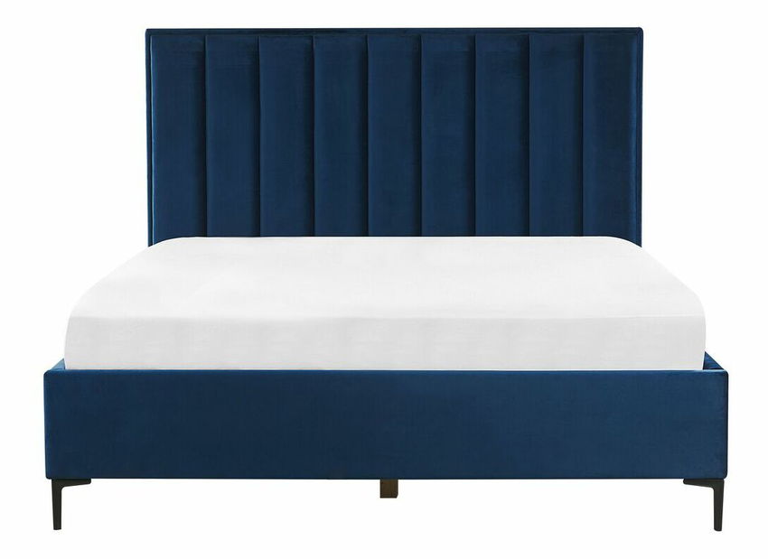 Pat matrimonial 180 cm SANAZA (albastru) (cu somieră)
