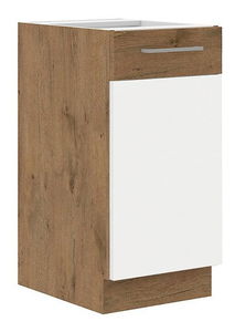 Alsó konyhaszekrény Bronte 40 D 1F BB (lancelot tölgy + fehér fényes)