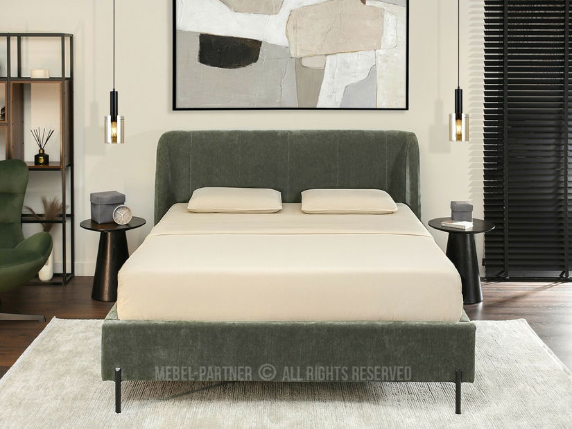 Pat matrimonial 160 cm Apelar (verde + negru)