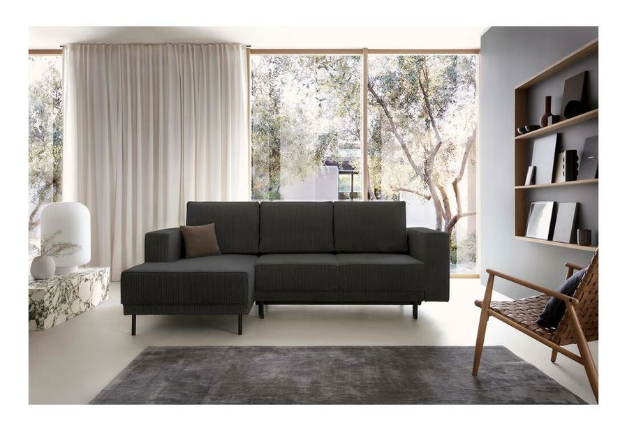 Colțar Rodriguez mini (S) (gri închis + negru)