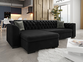 Kutna sofa na razvlačenje Leon (L) (Magic Velvet 2219 + Magic Velvet 2219 + Magic Velvet 2217)