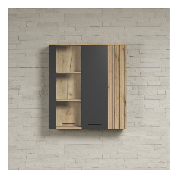 Függesztett vitrin Esferas (grafit + evoke tölgy) 