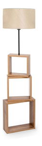 Lampă de podea cu rafturi Audemallo 1 (Bej + natural)