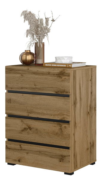 Comodă Crossroad N27 (stejar wotan + negru)