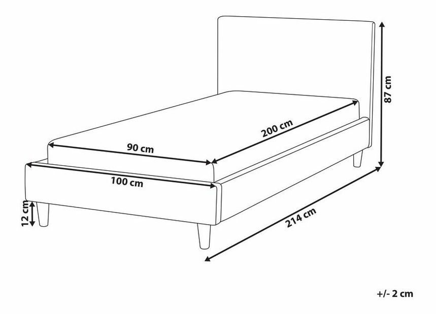 Jednolôžková posteľ 200 x 90 cm Ferdinand (fuchsiová) (s roštom)
