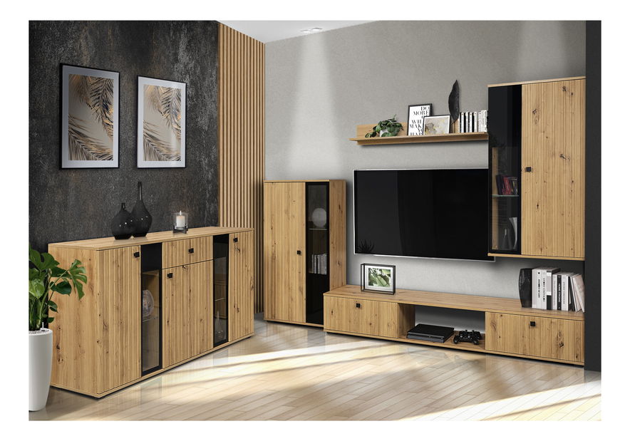 Komód Saul (artisan tölgy + artisan tölgy) (világítás nélkül) *Kiárusítás