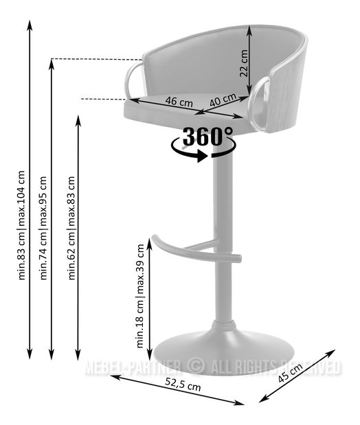Stolica Elviria H (tamni orah + crna)