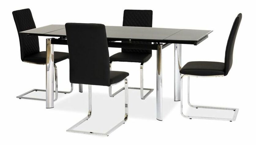Étkezőasztal Diadem (fekete + króm) (6-8 fő részére)