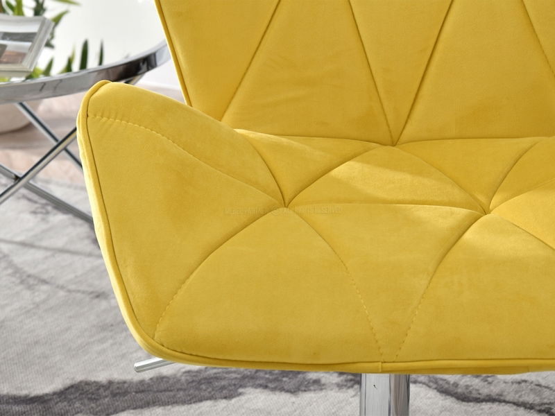 Kreslo Velma S (žltá + chrómová)
