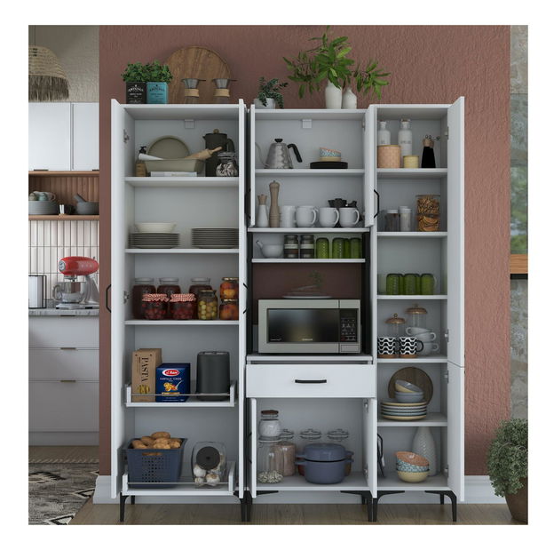 Konyhaszekrény szett Jenaretta 19 (fehér + fekete)